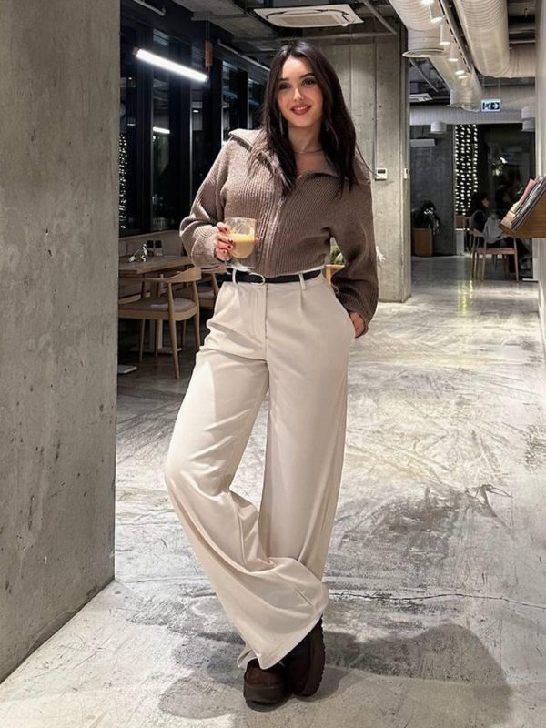 Kemerli Palazzo Pantalon